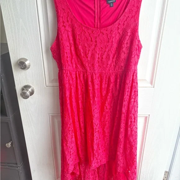 Torrid Fuchsia High Low Lace Dress - Picture 2 of 4